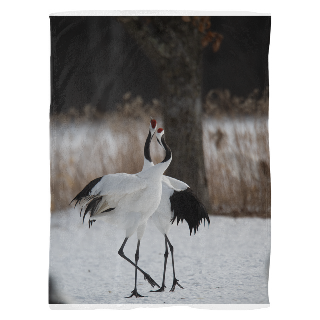 Fleece Blanket - Crane Dance