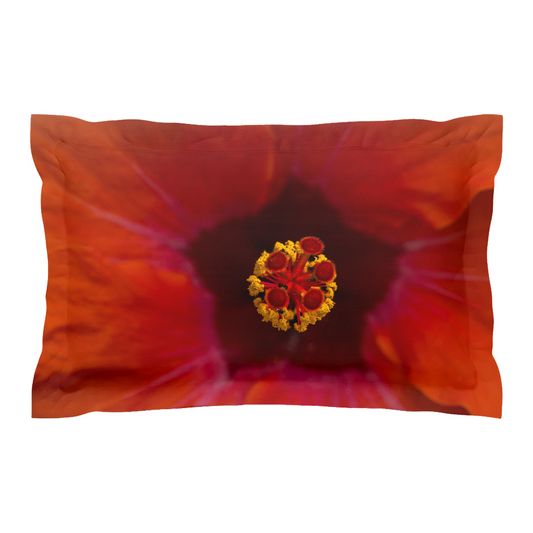 Pillow cover - Crimson Hibiscus (Right)