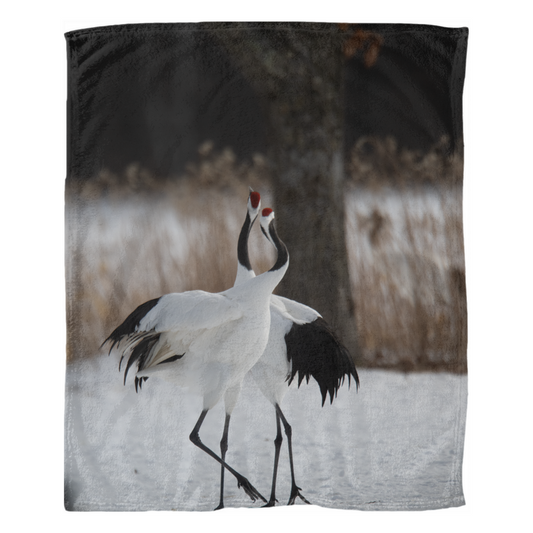 Fleece Blanket - Crane Dance